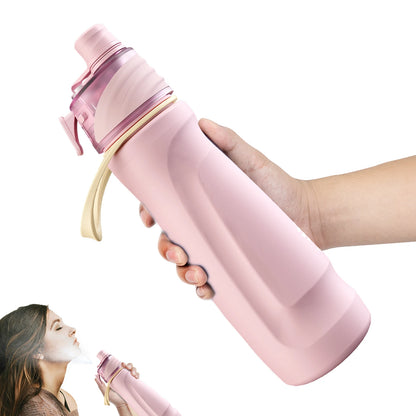 Fjbottle 750Ml Stainless Steel Spray Water Bottle Portable Leakproof Spray Water Cup Durable BPA Free