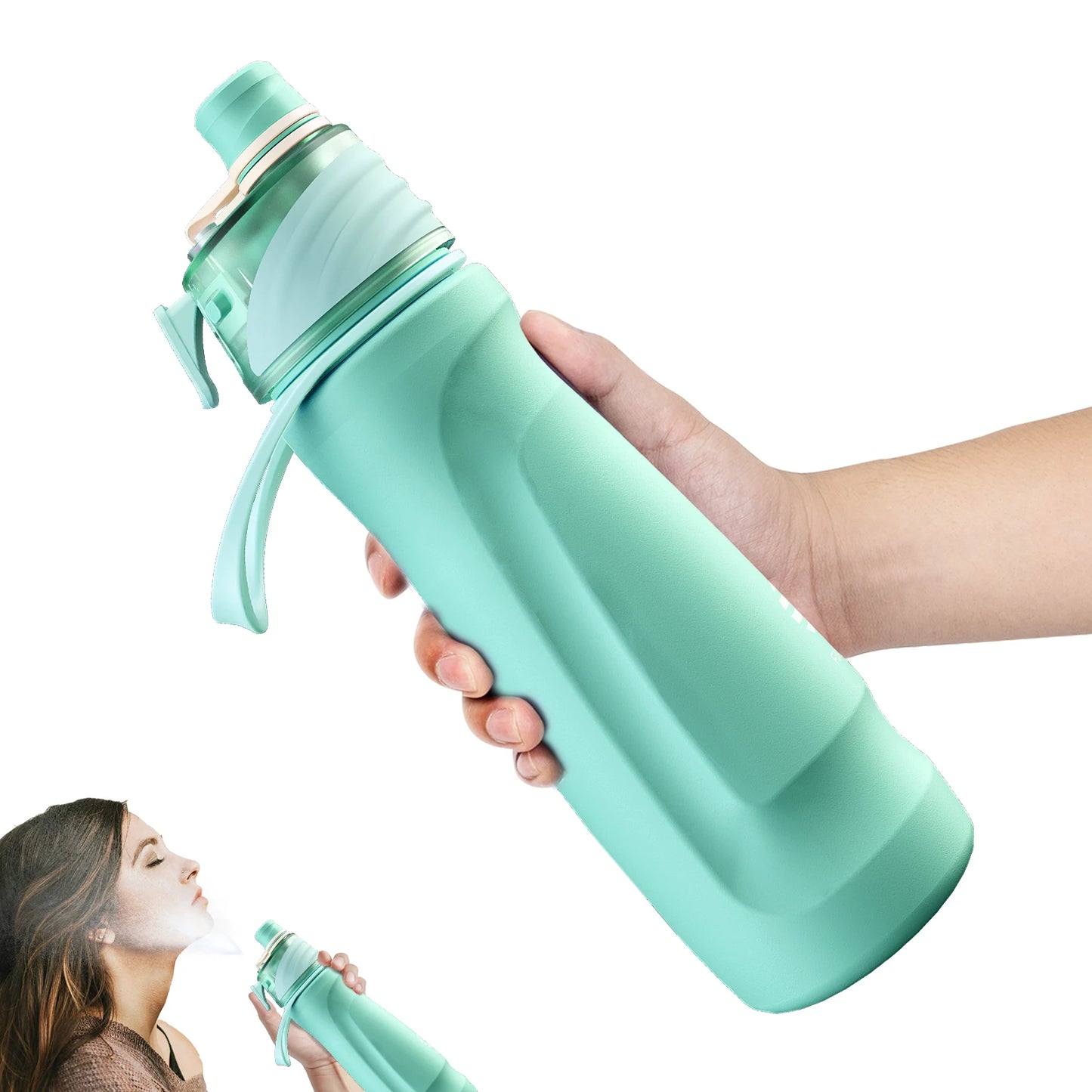 Fjbottle 750Ml Stainless Steel Spray Water Bottle Portable Leakproof Spray Water Cup Durable BPA Free